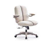 Sedia Ufficio Sedia da ufficio in pelle microfibra con braccioli ribaltabili imbottiti Sedia ergonomica da scrivania for la casa Sedia da lavoro girevole for studio, bianca Sedia da Scrivania