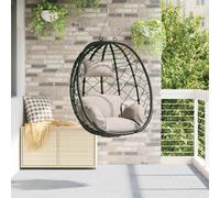 vidaXL Sedia uovo sospesa polyrattan 91,5 x 54,5 x 107 cm Tortora