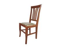 Sedia Victoria, in Legno Massello, Varie Sedute e Colori, ORDINE MINIMO 2 PEZZI (Miele, Imbottita Verde)