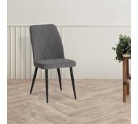 Sedia Vika in tessuto Anka 5 grigio con piedini neri set 4 pezzi