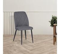 Sedia Vika in tessuto Nordic 15 grigio con piedini neri set 4 pezzi