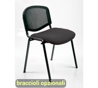 Sedia visitatore 4 gambe Unisit Dado D5N schienale in rete - rivestimento eco ne