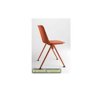 Sedia visitatore in PPL 4 gambe Plus Unisit rosso mattone PLVP/RM
