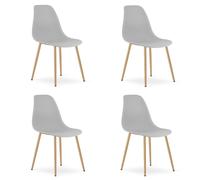 Sedia WAT grigia / gambe naturali x 4