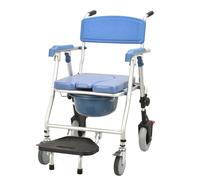 Sedia WC con ruote per anziani, pieghevole, con ruote e WC, per malati, anziani, disabili e donne incinte, portata fino a 120 kg