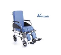 Sedia wc Komoda schienale reclinabile 4 ruote diametro 20 cm marchio Moretti