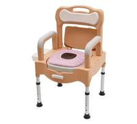 Sedia WC per anziani, comodino, con 2 secchi, regolabile in altezza, con braccioli, capacità di carico 250 kg, può essere utilizzata come padella, sedia da doccia
