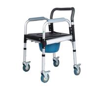 Sedia WC Per Anziani Con Ruote, Seggiolino Doccia Anziani Con Vaso Rimovibile, Sedia Da Doccia Per Pazienti Anziani Disabili E Donne Incinte (Altezza Regolabile)(Style B)