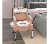 Sedia WC per anziani, WC da comodino, sedia da comodino, comodini sopra il WC, vasino per adulti per anziani, WC portatili per uso domestico, altezza regolabile, fino a 350 libbre(A)