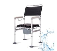 Sedia WC Regolabile in Altezza,Sedile WC Antiscivolo,Pieghevole Sgabello Doccia con Bracciolo e WC,Sedia Comoda WC in lega di Alluminio per Disabili,Anziani,Portata Fino a 120 kg (B)