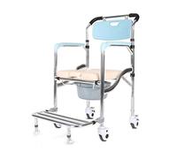 Sedia WC Sedia WC con Ruote,Pieghevole In Alluminio Sedia Comoda Multifunzione Sedia da Toilette per Anziani/Incinta/Disabile
