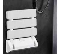 Sedia x doccia anziani - sedia doccia disabili - Sedile richiudibile - seggiolino per doccia pieghevole con montaggio a parete, max 100 kg，33 * 32 * 5 cm (bianco)