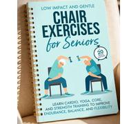Sedia yoga per anziani oltre i 60 libri, design per 2 persone con tabella degli esercizi, pose delicate per la perdita di peso e la mobilità, guida all'allenamento per anziani per casa (14 x 20 cm