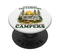 Sediamoci accanto al fuoco e guardiamo i campeggiatori PopSockets PopGrip Adesivo