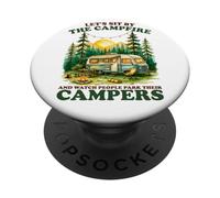 Sediamoci accanto al fuoco e guardiamo i campeggiatori PopSockets PopGrip Adesivo