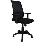 SEDIAOFFICE - Poltrona Ufficio a Contatto Permanente Made in Italy, Sedia da Ufficio Ergonomica, Sedia Operativa con Braccioli e Schienale in Tessuto Retato (Ruote Standard, Blu Tessuto)