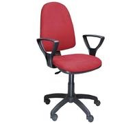 SEDIAOFFICE - Sedia Direzionale Ufficio a Contatto Permanente, Sedia da Ufficio Ergonomica Ideale per Chi Passa Tante Ore Seduto, Made in Italy (Piedini Fissi, Rosso Tessuto)
