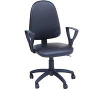 SEDIAOFFICE - Sedia Direzionale Ufficio a Contatto Permanente, Sedia da Ufficio Ergonomica Ideale per Chi Passa Tante Ore Seduto, Made in Italy (Ruote Base, Nero Ecopelle)