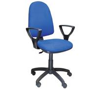 SEDIAOFFICE - Sedia Direzionale Ufficio a Contatto Permanente, Sedia da Ufficio Ergonomica Ideale per Chi Passa Tante Ore Seduto, Made in Italy (Ruote Base, Blu Tessuto)