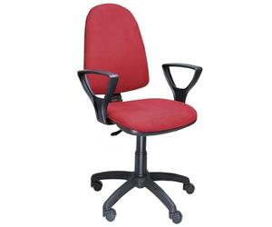 SEDIAOFFICE - Sedia Direzionale Ufficio a Contatto Permanente, Sedia da Ufficio Ergonomica Ideale per Chi Passa Tante Ore Seduto, Made in Italy (Ruote Base, Rosso Tessuto)