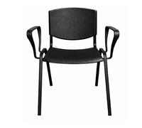 SEDIAOFFICE - Sedie Ufficio Senza Ruote con Braccioli, Sedia Scrivania Ergonomica, per Studio, Sala D'Attesa, Sala Riunioni e Conferenze, Comoda Sedia Ufficio Economica (Nero)