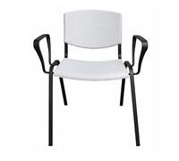 SEDIAOFFICE - Sedie Ufficio Senza Ruote con Braccioli, Sedia Scrivania Ergonomica, per Studio, Sala D'Attesa, Sala Riunioni e Conferenze, Comoda Sedia Ufficio Economica (Grigio Chiaro)