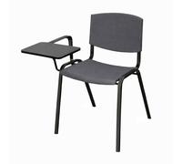 SEDIAOFFICE - Sedie Ufficio Senza Ruote con Bracciolo e Tavoletta, Sedia Scrivania per Studio, Sala Riunioni e Conferenze, Comoda Sedia Ufficio Economica in Plastica resistente (Grigio Antracite)