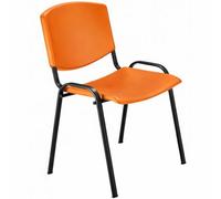 SEDIAOFFICE - Sedie Ufficio Senza Ruote, Sedia Scrivania Ergonomica, per Studio, Sala D'Attesa, Sala Riunioni e Conferenze, Comoda Sedia Ufficio Economica Senza Braccioli (Arancio)
