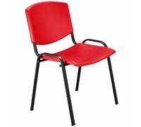 SEDIAOFFICE - Sedie Ufficio Senza Ruote, Sedia Scrivania Ergonomica, per Studio, Sala D'Attesa, Sala Riunioni e Conferenze, Comoda Sedia Ufficio Economica Senza Braccioli (Rosso)