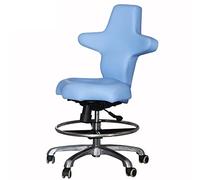 Sedie a rotelle, sedie spa regolabili, rotating sa Sedia da dentista Sgabello medico Sedile idraulico regolabile 19,3-25,2 pollici Rotabile 5 ruote in pelle PU blu