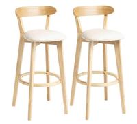 Sedie alte da bancone, sgabelli da cucina, set di 2 sgabelli da bar leggeri di lusso, sedie da bar for la colazione, seduta in PU e gambe in legno massello, sedie alte, mobili for soggiorno e sala da