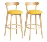 Sedie alte da bancone, sgabelli da cucina, set di 2 sgabelli da bar leggeri di lusso, sedie da bar for la colazione, seduta in PU e gambe in legno massello, sedie alte, mobili for soggiorno e sala da