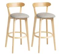 Sedie alte da bancone, sgabelli da cucina, set di 2 sgabelli da bar leggeri di lusso, sedie da bar for la colazione, seduta in PU e gambe in legno massello, sedie alte, mobili for soggiorno e sala da