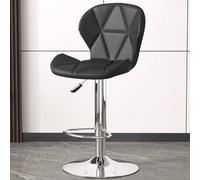 Sedie Alte Moderne Regolabili, Sgabelli Penisola Girevoli in Similpelle Nera, Si Adattano Alla Schiena Umana e Rafforzano Il Design di Supporto, per Bar, Bancone Della Cucina(Black)