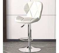Sedie Alte Moderne Regolabili, Sgabelli Penisola Girevoli in Similpelle Nera, Si Adattano Alla Schiena Umana e Rafforzano Il Design di Supporto, per Bar, Bancone Della Cucina(White)