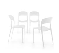 Sedie Amanda, Set da 4, Bianco