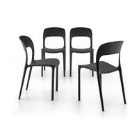 Sedie Amanda, Set da 4, Nero