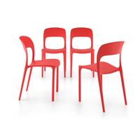 Sedie Amanda, Set da 4, Rosso