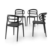Sedie Carlotta, Set da 4, Nero
