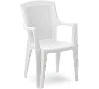 Sedie con braccioli in resina bianca effetto rattan Poltrone seduta per interno