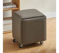 Sedie cubiche impilabili in pelle con ruote, eleganti sgabelli per soggiorno, camera da letto e sala da pranzo, mobili funzionali salvaspazio per piccole aree