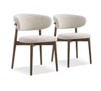 Sedie Cucina con Set di Poltrone Imbottite in Tessuto di Lino Sedia da Pranzo Moderna con Design Ergonomico per Soggiorno Cucina Ristorante Bar Bistrot Walnut 2pcs