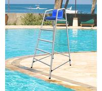 Sedie da bagnino per piscina all'aperto 3,9 4,9 5,9 piedi, sedia da bagnino per ponte spiaggia lago con seduta comoda, sgabelli da bar per patio in acciaio inossidabile 304, carichi di 660 l