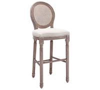 Sedie da Bar in Legno in Stile Antico, Struttura Stabile, Comoda Imbottitura, Set di 2, Look Vintage, Schienale in Rattan Raffinato, per la Casa o il Ristorante