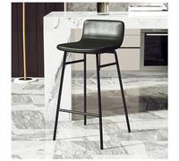 Sedie da Bar in Pelle, Sgabelli da Bar Moderni Imbottiti Ad Altezza Bancone con Schienale e Poggiapiedi, Sgabelli da Bar con Gambe in Metallo per Isola Cucina, Sala da Pranzo