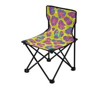 Sedie da campeggio pieghevoli colorate leopardate in stile neon, leggere, compatte, con borsa per il trasporto inclusa, sedia portatile per attendere in fila per pesca e sport