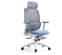 Sedie da computer comode, sedia da ufficio ergonomica con poggiatesta regolabile in 3D, resistente, poggiapiedi retrattile, braccioli in PU, computer ideale per la salute della colonna vertebrale,
