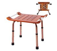 Sedie da doccia for vasca da bagno, sedia in teak for vasca da bagno, panca con maniglie all'interno, sgabello for spa, piedini antiscivolo, altezza regolabile for anziani
