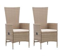 Sedie da esterno 2 pz con cuscini in polyrattan beige