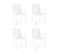 Sedie Da Esterno Bianche In Alluminio Con Braccioli Konnor Bizzotto Set 4 Pezzi